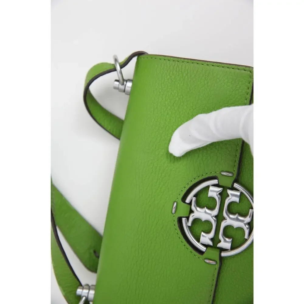 Tory Burch Wheatgrass Small Miller Flap Shoulder Bag in Green